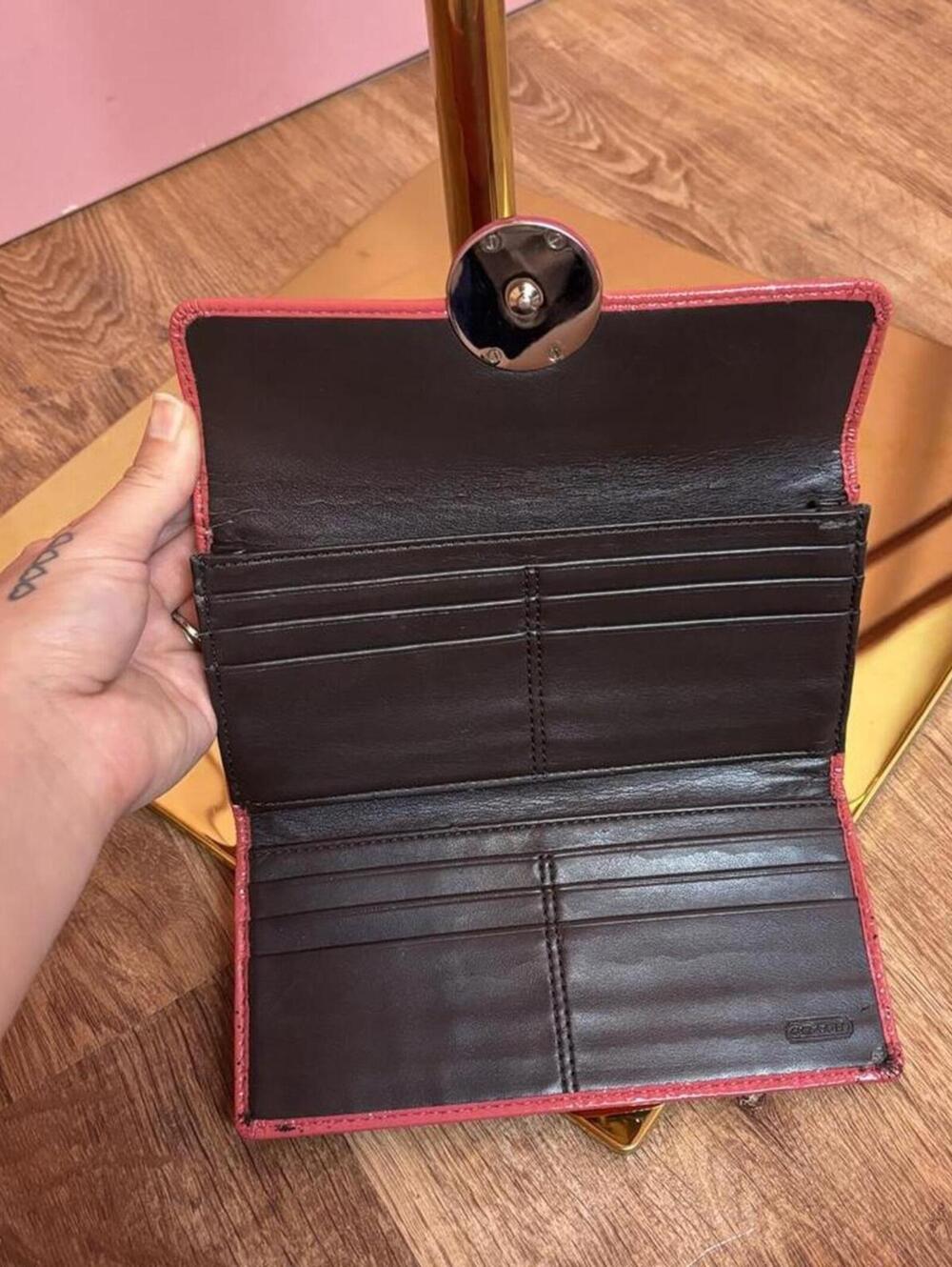 Coach Pink Wallet Trifold Leather - Picture 3 of 8